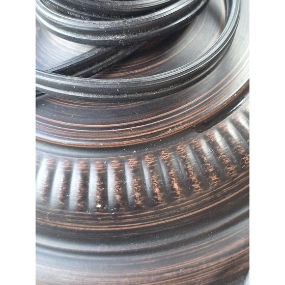 Tiffany Inspired Mission Lamp Amber Orange Stained Bronze 23 - Picture 7 of 9